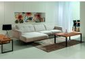3 Seater Leather/Fabric Sofa with Chaise and Adjustable Headrest - Astro